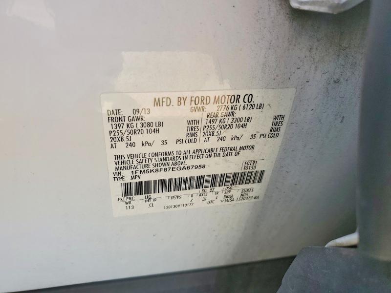 Продаж на аукціоні авто 2014 Ford Explorer, vin: 1FM5K8F87EGA67958, номер лоту: 53651276