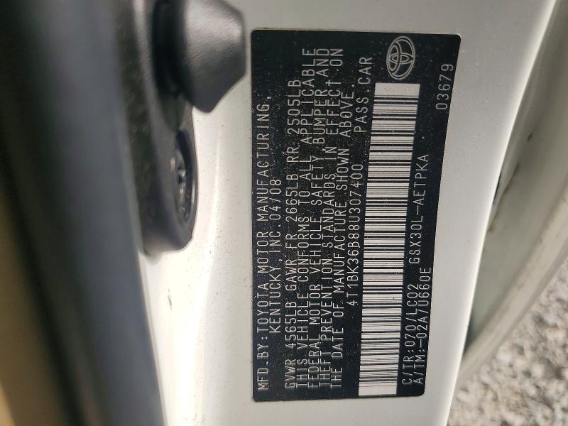 Aukcja sprzedaży 2008 Toyota Avalon, vin: 4T1BK36B88U307400, numer aukcji: 54013866