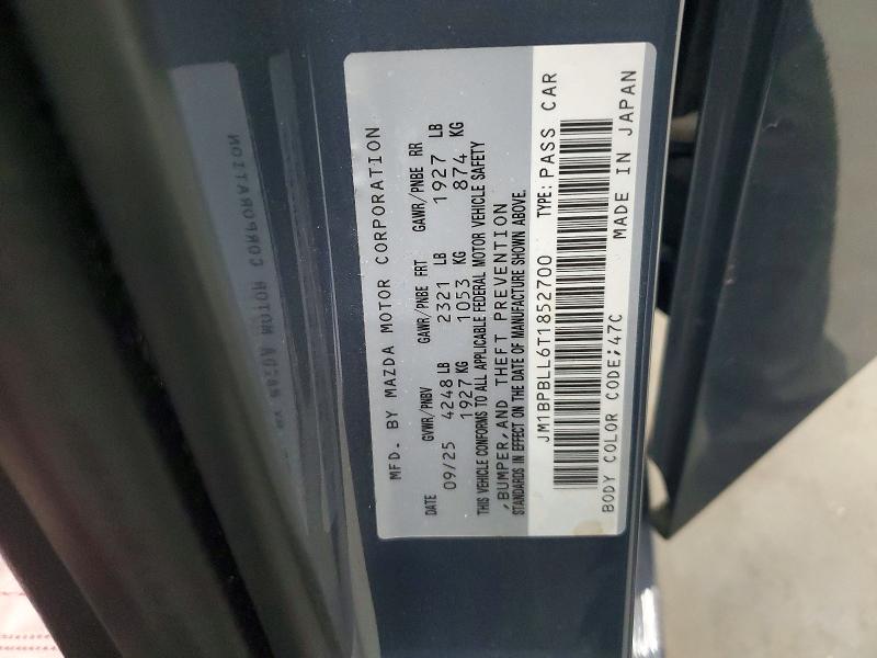 2026 Mazda 3 მანქანა იყიდება აუქციონზე, vin: JM1BPBLL6T1852700, აუქციონის ნომერი: 53996846