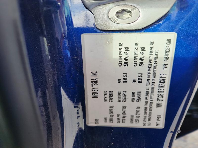 Aukcja sprzedaży 2019 Tesla Model 3, vin: 5YJ3E1EB1KF437119, numer aukcji: 52356366
