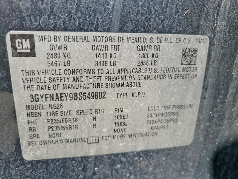 Продаж на аукціоні авто 2011 Cadillac Srx, vin: 3GYFNAEY9BS549802, номер лоту: 51913446