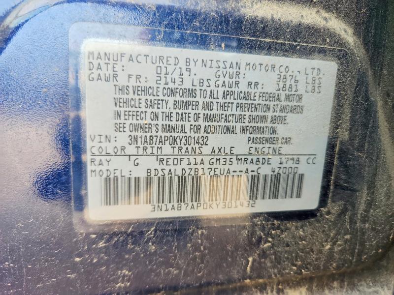 Aukcja sprzedaży 2019 Nissan Sentra, vin: 3N1AB7AP0KY301432, numer aukcji: 53957106