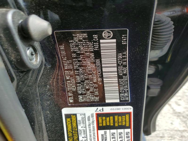 54998776 :رقم المزاد ، 4T1BF1FK3GU526806 vin ، 2016 Toyota Camry مزاد بيع