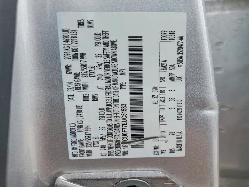 Aukcja sprzedaży 2014 Ford Escape, vin: 1FMCU0F77EUC51583, numer aukcji: 52909156