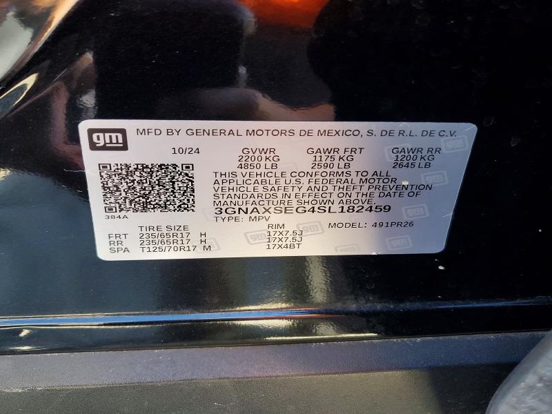Продаж на аукціоні авто 2025 Chevrolet Equinox, vin: 3GNAXSEG4SL182459, номер лоту: 53587416