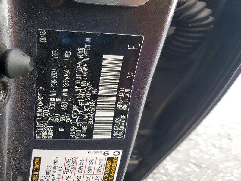 54518106 :رقم المزاد ، JTEBU5JR0K5614488 vin ، 2019 Toyota 4runner مزاد بيع