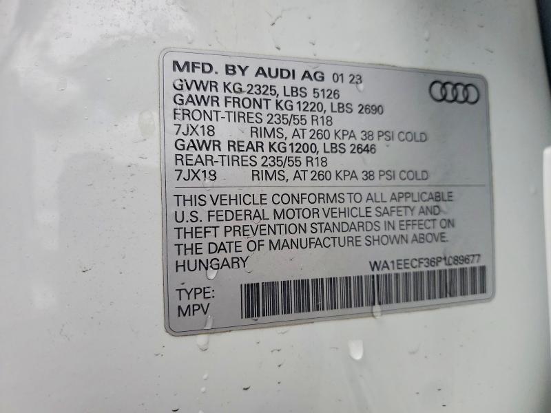 53714536 :رقم المزاد ، WA1EECF36P1089677 vin ، 2023 Audi Q3 مزاد بيع