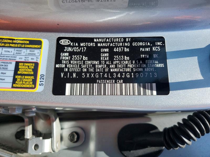 Aukcja sprzedaży 2018 Kia Optima, vin: 5XXGT4L34JG190713, numer aukcji: 55352356