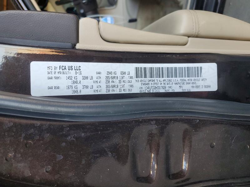 52854496 :رقم المزاد ، 1C4RJFCG9HC617620 vin ، 2017 Jeep Grand Cherokee مزاد بيع