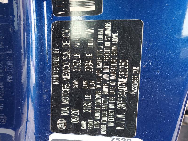 52034436 :رقم المزاد ، 3KPF54AD7ME281280 vin ، 2021 Kia Forte مزاد بيع