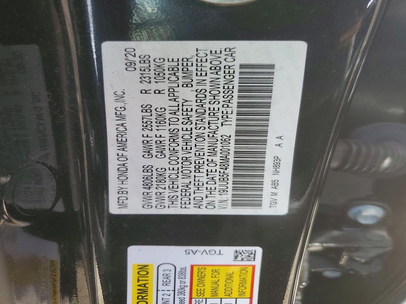 54554896 :رقم المزاد ، 19UUB5F48MA001062 vin ، 2021 Acura Tlx مزاد بيع