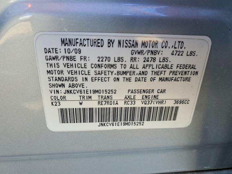 Aukcja sprzedaży 2009 Infiniti G37 Sedan, vin: JNKCV61E19M015252, numer aukcji: 53256706
