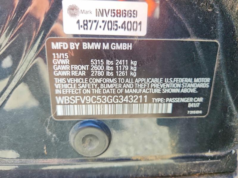 Aukcja sprzedaży 2016 Bmw M5, vin: WBSFV9C53GG343211, numer aukcji: 52174116