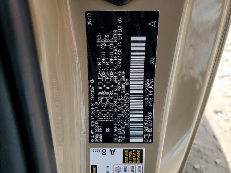 Auction sale of the 2013 Toyota Fj Cruiser, vin: JTEBU4BF6DK152618, lot number: 55168006