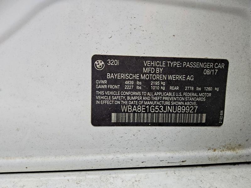 Продажа на аукционе авто 2018 Bmw 320, vin: WBA8E1G53JNU89927, номер лота: 51724856