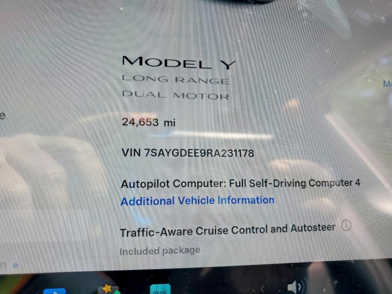 Продажа на аукционе авто 2024 Tesla Model Y, vin: 7SAYGDEE9RA231178, номер лота: 53753776