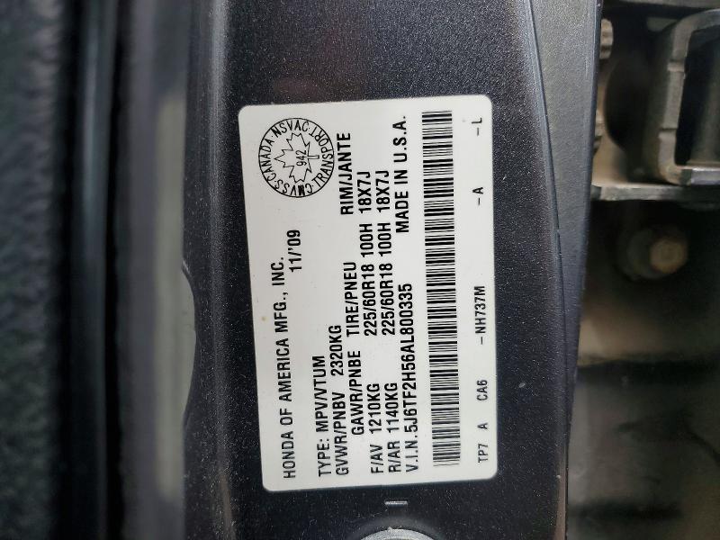 Продажа на аукционе авто 2010 Honda Accord Crosstour, vin: 5J6TF2H56AL800335, номер лота: 52715496