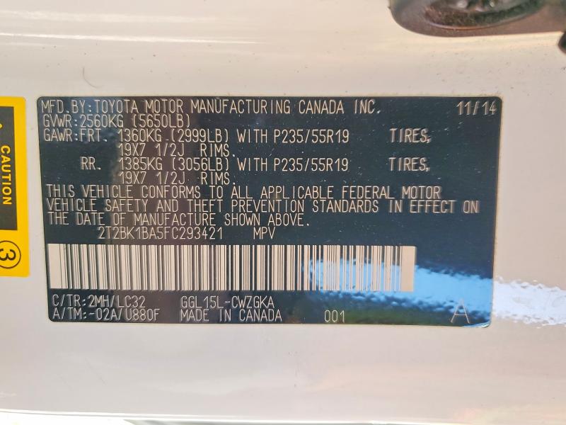 Продаж на аукціоні авто 2015 Lexus Rx 350, vin: 2T2BK1BA5FC293421, номер лоту: 52746456