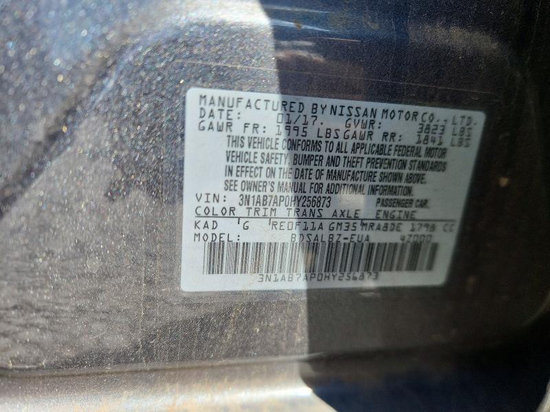 Продажа на аукционе авто 2017 Nissan Sentra, vin: 3N1AB7AP0HY256873, номер лота: 52749806