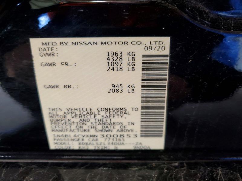 Aukcja sprzedaży 2021 Nissan Altima, vin: 1N4BL4CVXMN300853, numer aukcji: 51616376