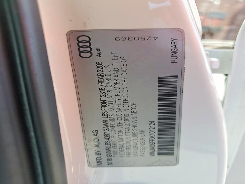 Продажа на аукционе авто 2019 Audi A3, vin: WAUAUGFF0K1012124, номер лота: 54947136