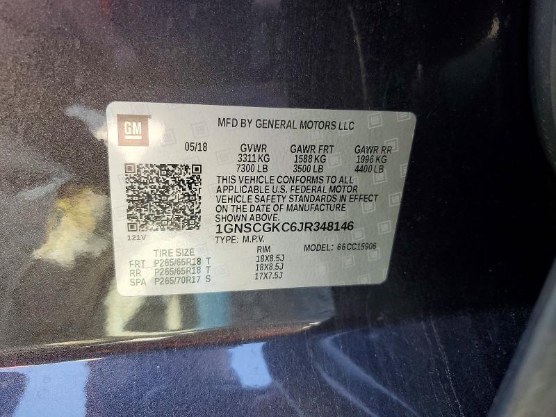 Продажа на аукционе авто 2018 Chevrolet Suburban, vin: 1GNSCGKC6JR348146, номер лота: 52247076