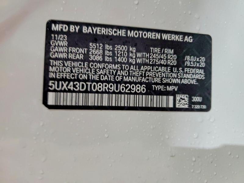 Aukcja sprzedaży 2024 Bmw X4, vin: 5UX43DT08R9U62986, numer aukcji: 54562126