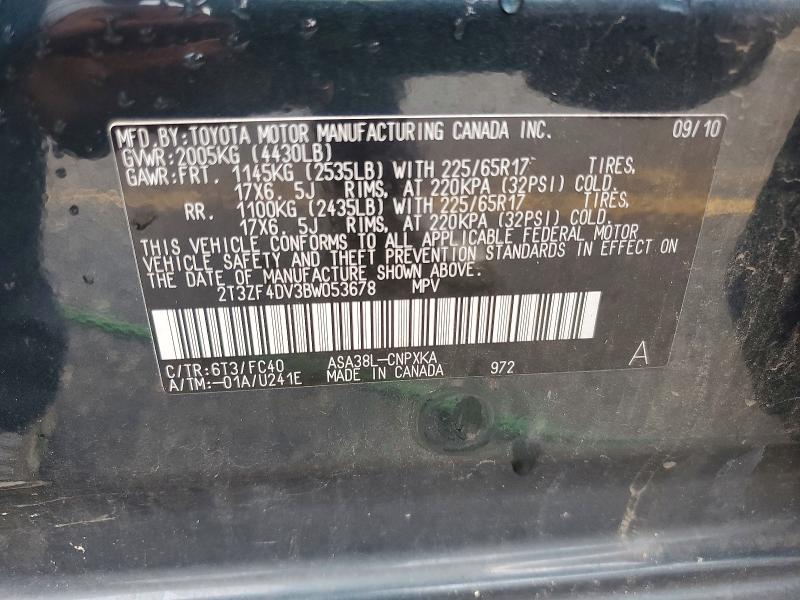 Продаж на аукціоні авто 2011 Toyota Rav4, vin: 2T3ZF4DV3BW053678, номер лоту: 55004206