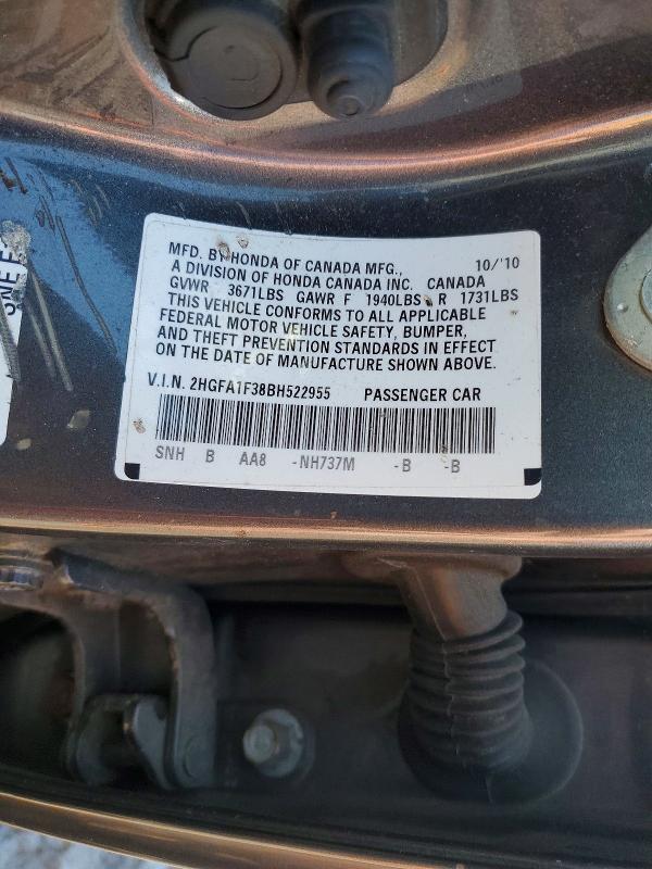 Aukcja sprzedaży 2011 Honda Civic, vin: 2HGFA1F38BH522955, numer aukcji: 51976436