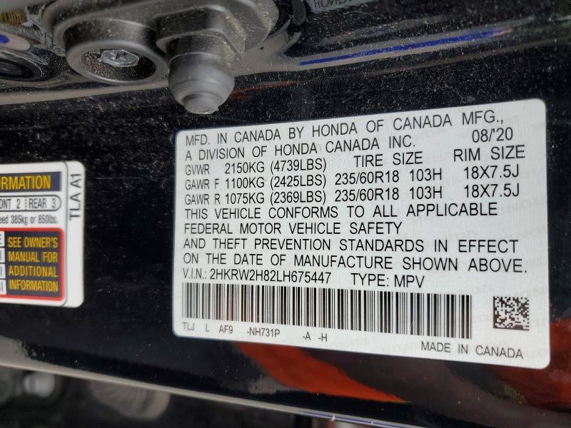 Продажа на аукционе авто 2020 Honda Cr-v, vin: 2HKRW2H82LH675447, номер лота: 54548616