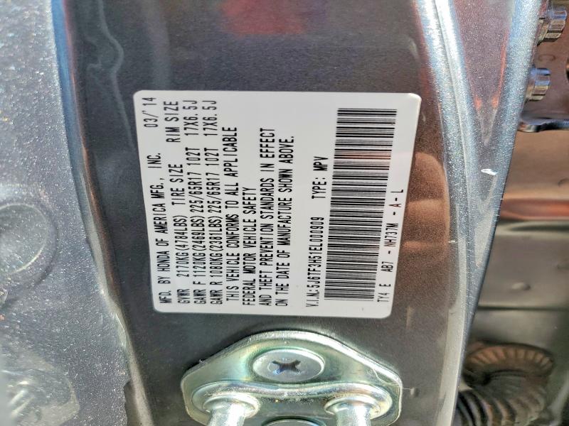 Auction sale of the 2014 Honda Crosstour, vin: 5J6TF3H51EL000909, lot number: 53057586