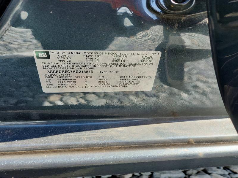 Aukcja sprzedaży 2017 Chevrolet Silverado, vin: 3GCPCREC7HG215816, numer aukcji: 55642556