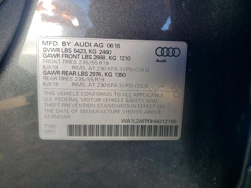 Продажа на аукционе авто 2017 Audi Q5, vin: WA1L2AFP0HA012165, номер лота: 52735936