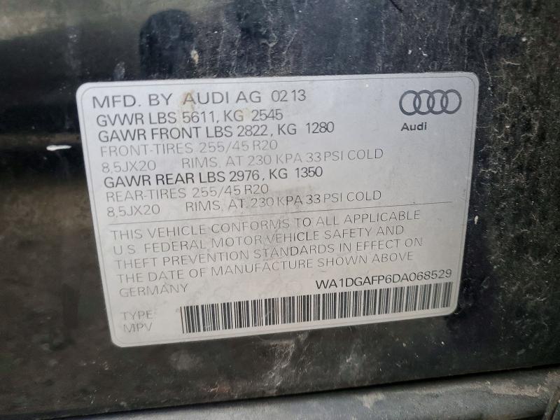 Продажа на аукционе авто 2013 Audi Q5, vin: WA1DGAFP6DA068529, номер лота: 51967806