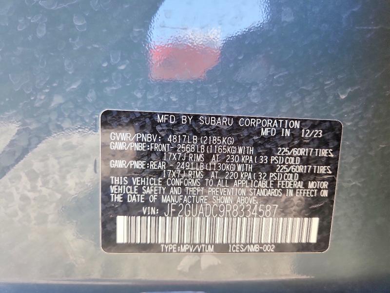 Продаж на аукціоні авто 2024 Subaru Crosstrek, vin: JF2GUADC9R8334587, номер лоту: 53430276