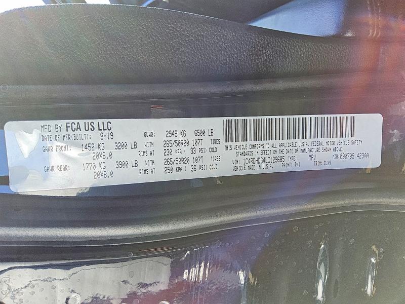 Продажа на аукционе авто 2020 Dodge Durango, vin: 1C4RDHDG4LC129685, номер лота: 51650766