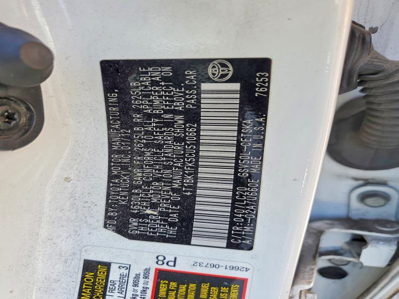 53941886 :رقم المزاد ، 4T1BK1FK5CU510662 vin ، 2012 Toyota Camry مزاد بيع