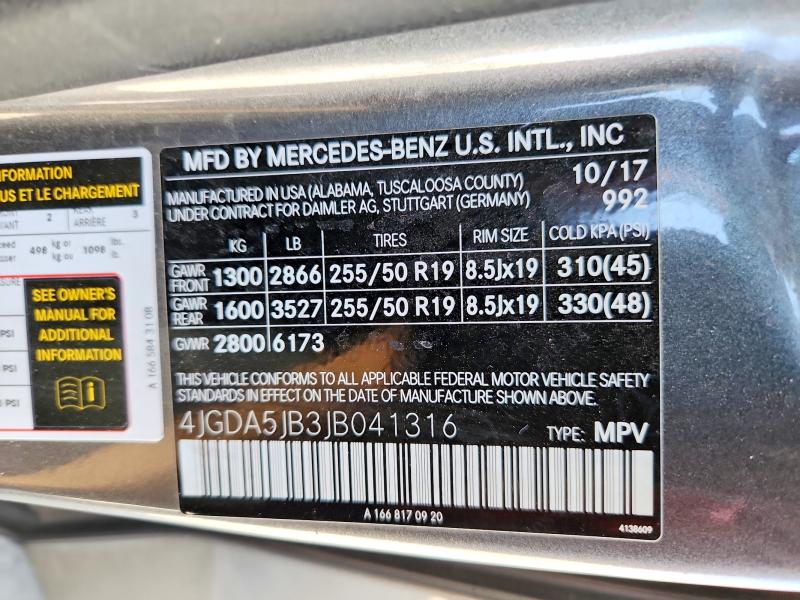 Продажа на аукционе авто 2018 Mercedes-benz Gle, vin: 4JGDA5JB3JB041316, номер лота: 53269556
