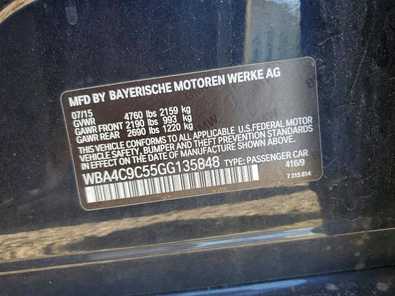 55243236 :رقم المزاد ، WBA4C9C55GG135848 vin ، 2016 Bmw 428 مزاد بيع