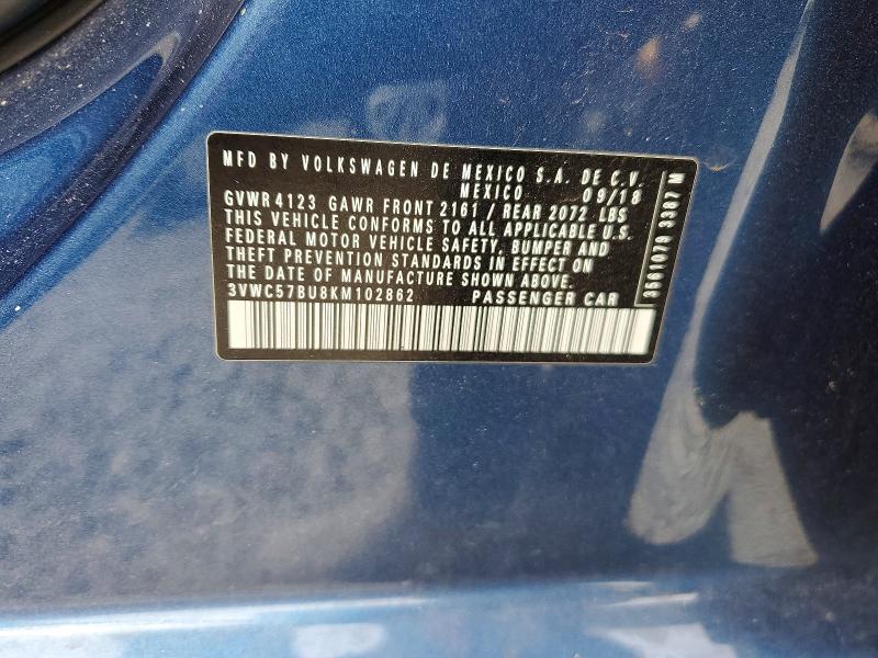 Aukcja sprzedaży 2019 Volkswagen Jetta, vin: 3VWC57BU8KM102862, numer aukcji: 51896286