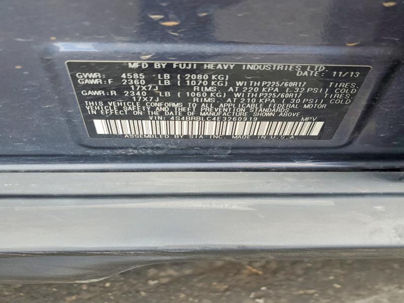 Продажа на аукционе авто 2014 Subaru Outback, vin: 4S4BRBLC4E3260919, номер лота: 55184526