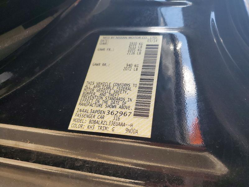 Aukcja sprzedaży 2014 Nissan Altima, vin: 1N4AL3AP0EN362967, numer aukcji: 54648436