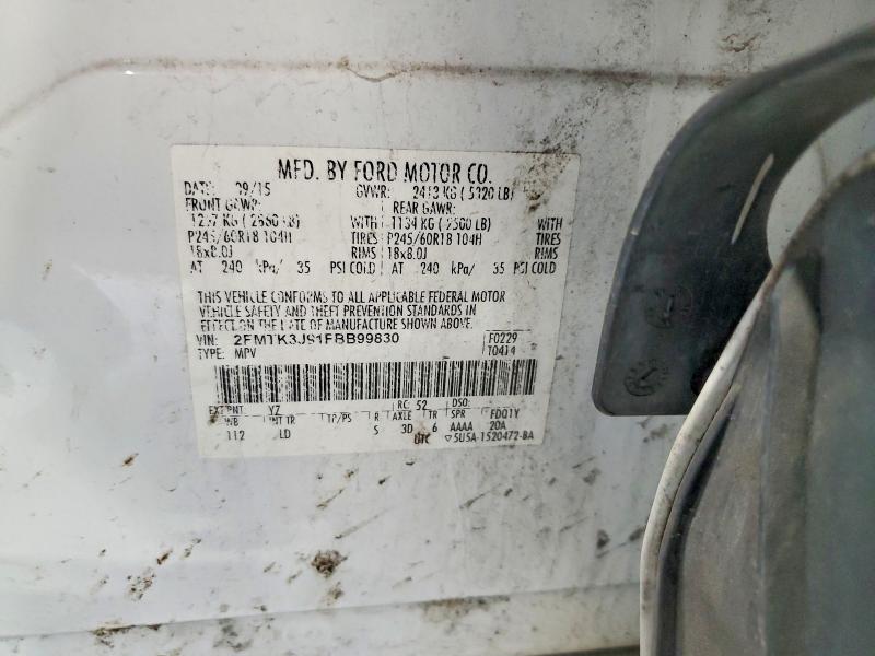 53558326 :رقم المزاد ، 2FMTK3J91FBB99830 vin ، 2015 Ford Edge مزاد بيع