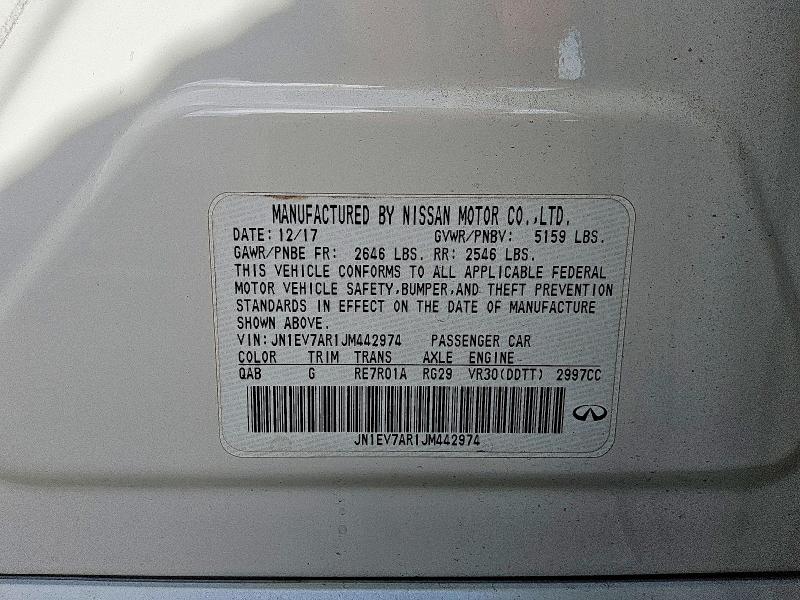 Aukcja sprzedaży 2018 Infiniti Q50, vin: JN1EV7AR1JM442974, numer aukcji: 53338266