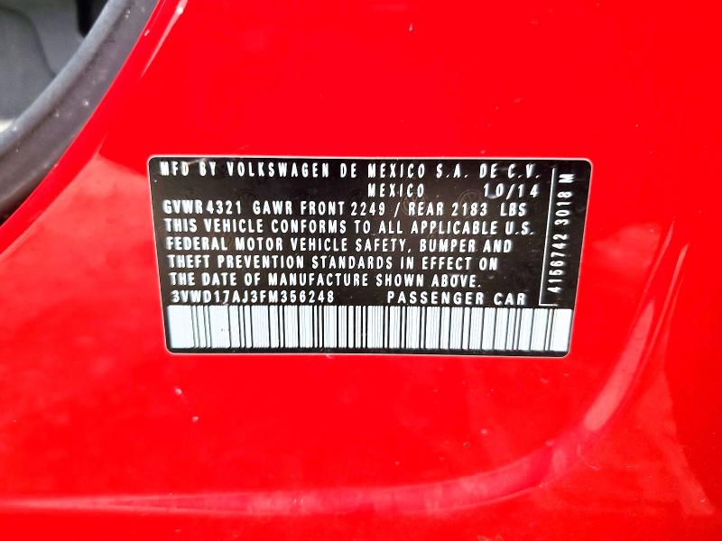 Продажа на аукционе авто 2015 Volkswagen Jetta, vin: 3VWD17AJ3FM356248, номер лота: 54330066