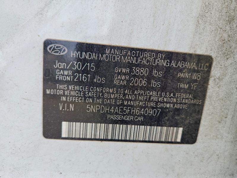 Продажа на аукционе авто 2015 Hyundai Elantra, vin: 5NPDH4AE5FH640907, номер лота: 52811636
