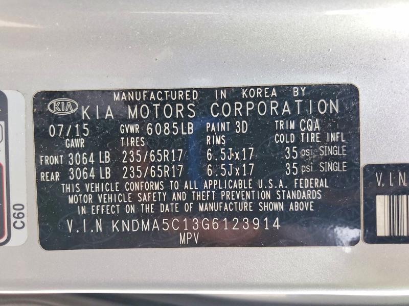 Продажа на аукционе авто 2016 Kia Sedona, vin: KNDMA5C13G6123914, номер лота: 55333936