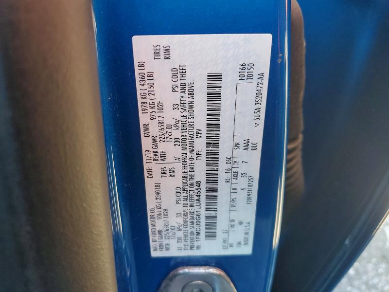 Продаж на аукціоні авто 2020 Ford Escape, vin: 1FMCU0G61LUA45548, номер лоту: 51756396