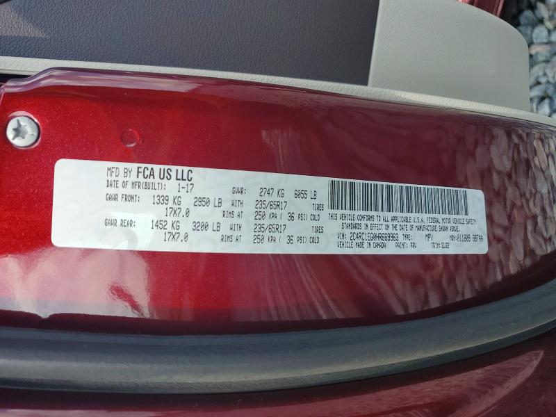 54450706 :رقم المزاد ، 2C4RC1EG0HR669963 vin ، 2017 Chrysler Pacifica مزاد بيع