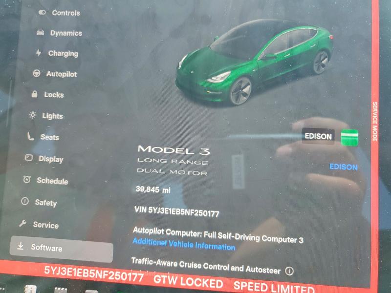 Продажа на аукционе авто 2022 Tesla Model 3, vin: 5YJ3E1EB5NF250177, номер лота: 53284716